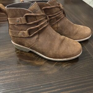 TEVA New De La Vina Dos Shorty Leather Waterproof Ankle Boots Sz 6.5 Chelsea